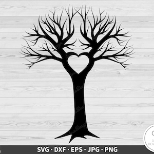 Tree Heart SVG In Memory Of Clip Art Cut File Silhouette Instant Digital Download