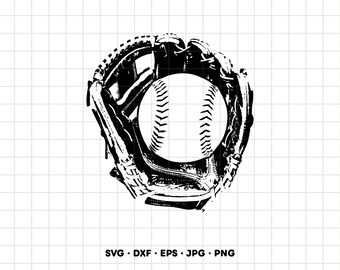 Softball Glove SVG Clipart PNG Cricut Silhouette (Instant Digital Download)