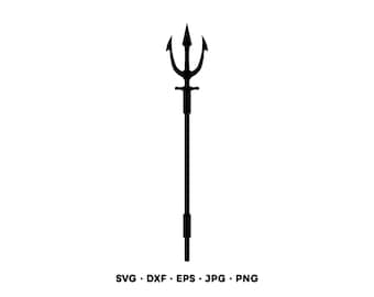 Sjöjungfru Trident SVG Clipart PNG (Digital nedladdning direkt)