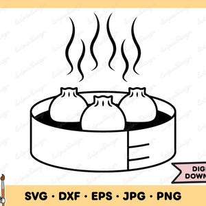 Soup Dumplings SVG Clipart PNG (Instant Digital Download)