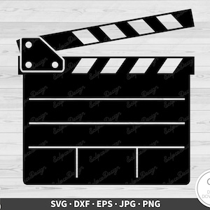 Tablilla de película SVG Clip Art de Hollywood Archivo de corte Silueta Descarga digital instantánea dxf eps png jpg