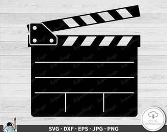 Movie Clapboard SVG • Hollywood Clip Art Cut File Silhouet dxf eps png jpg • Instant Digitale Download