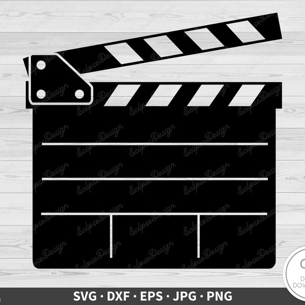 Movie Clapboard SVG • Hollywood Clip Art Cut File Silhouette dxf eps png jpg • Instant Digital Download