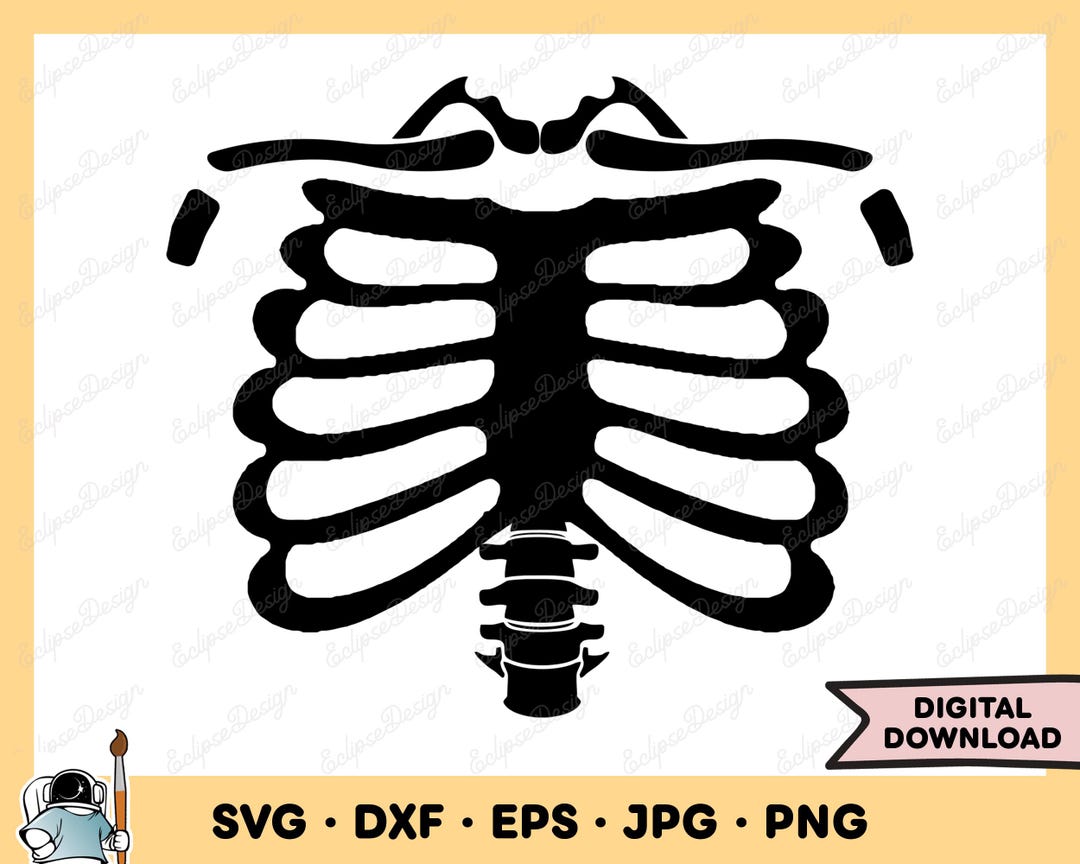 Skeleton Ribs SVG, PNG Clipart – Bone Anatomy (digital Download) - Etsy UK