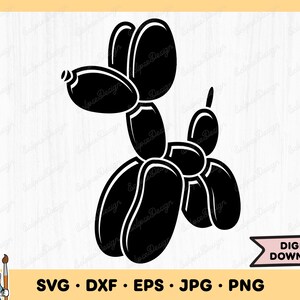 Balloon Animal SVG Balloon Clip Art Balloon Cut File Balloon SVG Silhouette Instant Digital Download