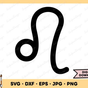 Leo SVG Leo PNG Signo del zodiaco SVG Leo Clip Art Archivo de corte Silueta Descarga digital instantánea