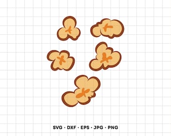 Popcorn Kernel SVG Clipart PNG Cricut Silhouette (Instant Digital Download)