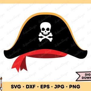 Piratenhut SVG Piratenhut PNG Piratenhut Clip Art Cut Datei Silhouette Sofortiger digitaler Download