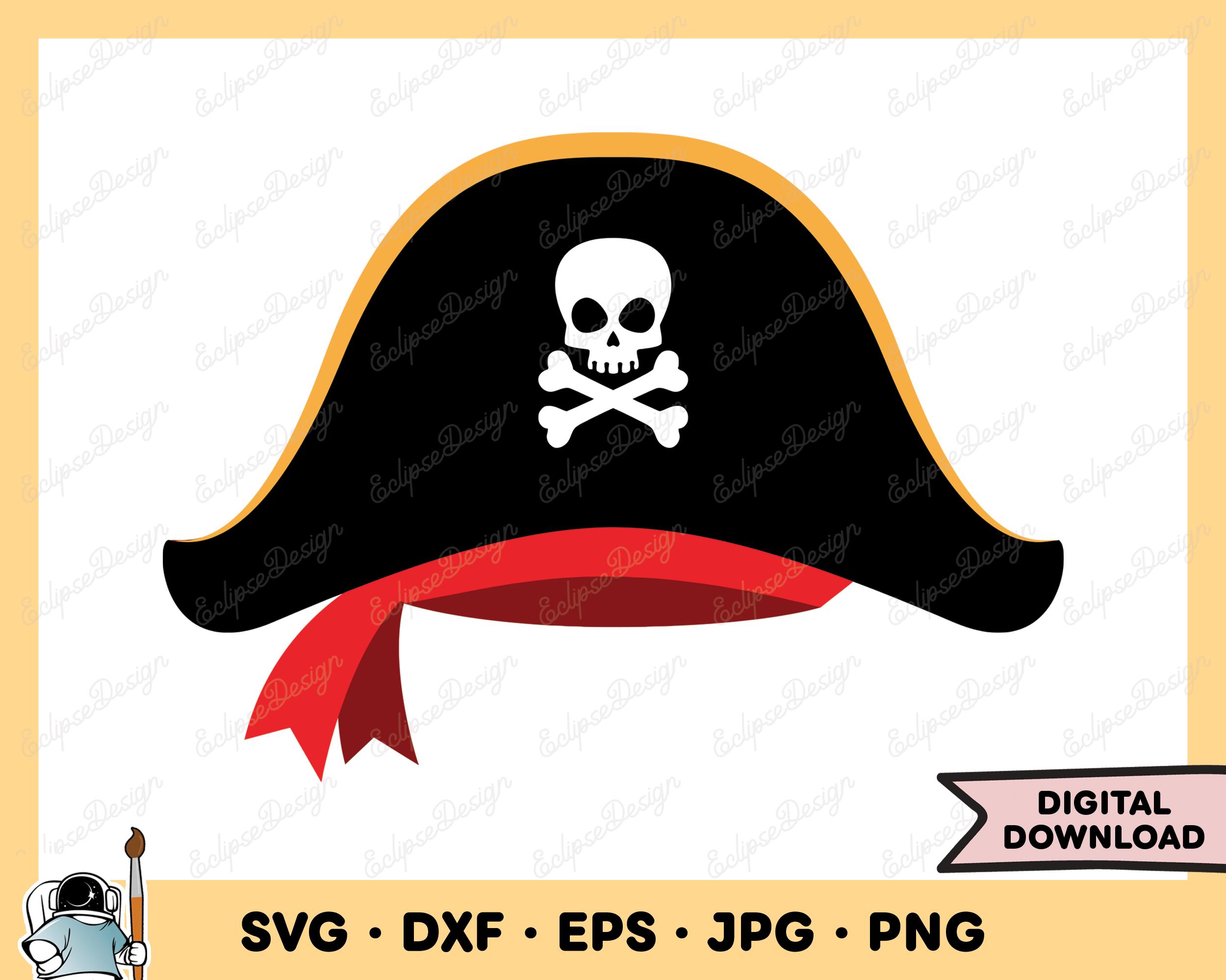 Pirate Hat SVG Pirate Hat PNG Pirate Hat Clip Art Cut File Silhouette Instant Digital Download