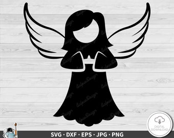 Christmas Angel SVG • Clip Art Cut File Silhouette dxf eps png jpg • Instant Digital Download