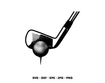 Golfklubba SVG Clipart PNG (Digital nedladdning direkt)