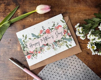 Plantable Wildflower Seed Paper Mother's Day Card - Eco-Friendly Gift