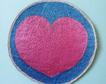 Hand painted HEART patch