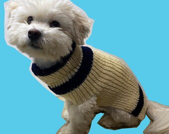 Handmade Wool Sweater for Dogs, Wool Jumper for Dogs, Knitted Dog Sweater, Knit Dog Sweater, Unique, Navy Sweater