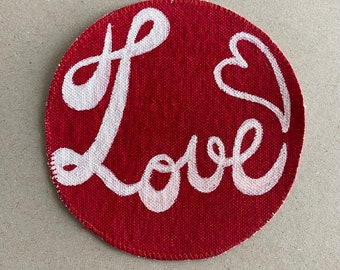 Hand painted LOVE patch