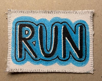 Handmade sew on RUN patch