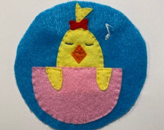 Hand made felt SINGING BIRDY patch