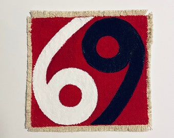 Hand painted 69 patch