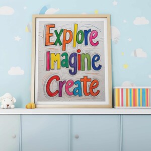 Póster infantil positivo con arte de pared para guardería, ideal para decoración de dormitorios infantiles o área de juegos, letrero motivacional.