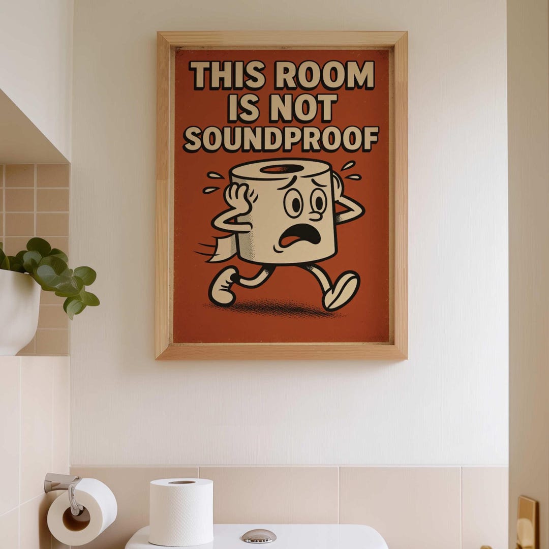 Funny Bathroom Art Poster: Retro Toilet Humor Giclée Print - Etsy