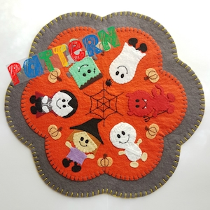 Halloween Penny Rug PDF Pattern: Wool Applique Sewing Tutorial