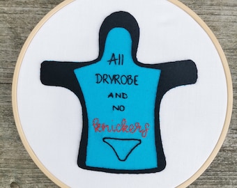 All Dryrobe & No Knickers - sea swimming embroidery gift