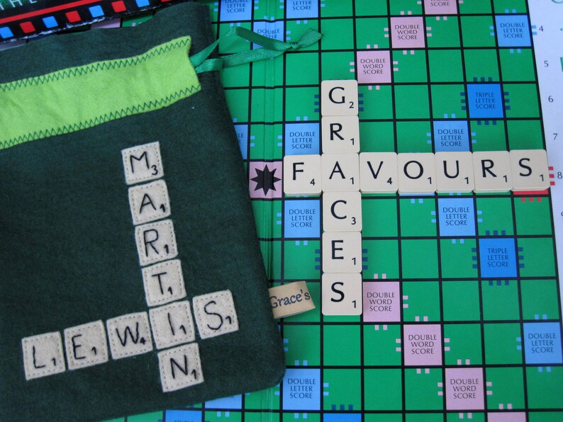 PDF PATTERN Personalised Scrabble Tile Bag Sewing Tutorial Board Game