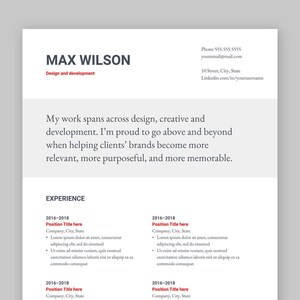 Google Docs Resume Template | Contemporary | English