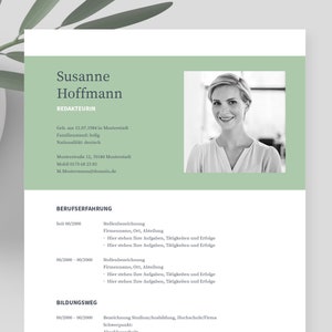 German | application templates Cv Template |  | eBook with video tutorials Word, Pages, OpenOffice and LibreOffice | »NAPEA green«