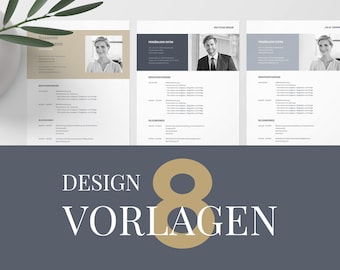 8 Application templates German | Cv Template |  | eBook with video tutorials Microsoft Word, Apple Pages, OpenOffice and LibreOffice
