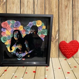 Personalized Shadow Box with Paper Flowers