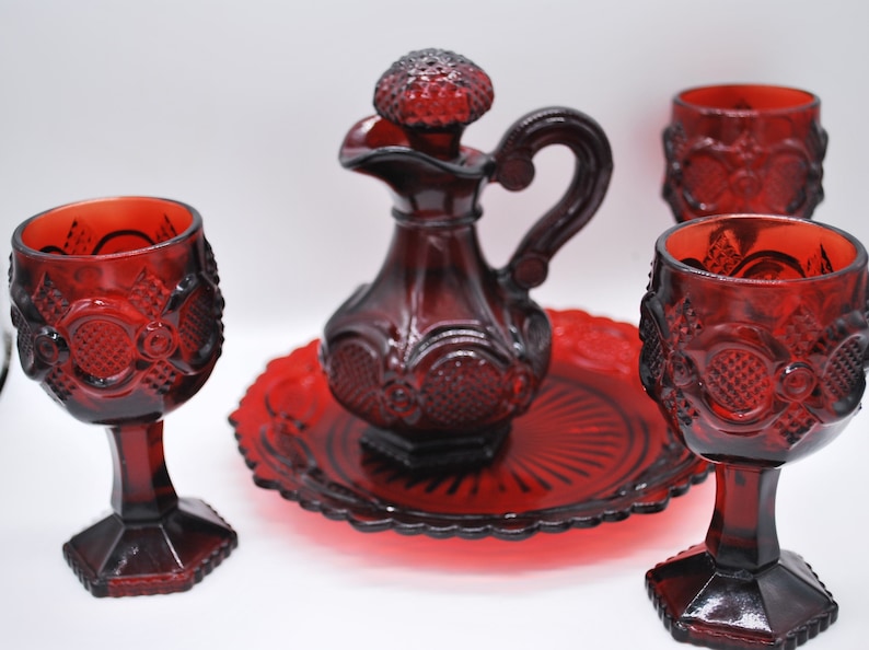 Avon Cape Cod Ruby Red Glass Collection - Etsy