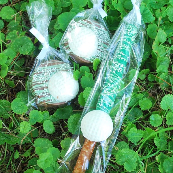 Golf chocolate covered Oreos and pretzels