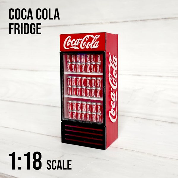 1:18 fait main/maison de poupée miniature réfrigérateur Coca-Cola/canettes de cola/bouteilles/kit de modèle/accessoires de diorama/figurine/kit miniature