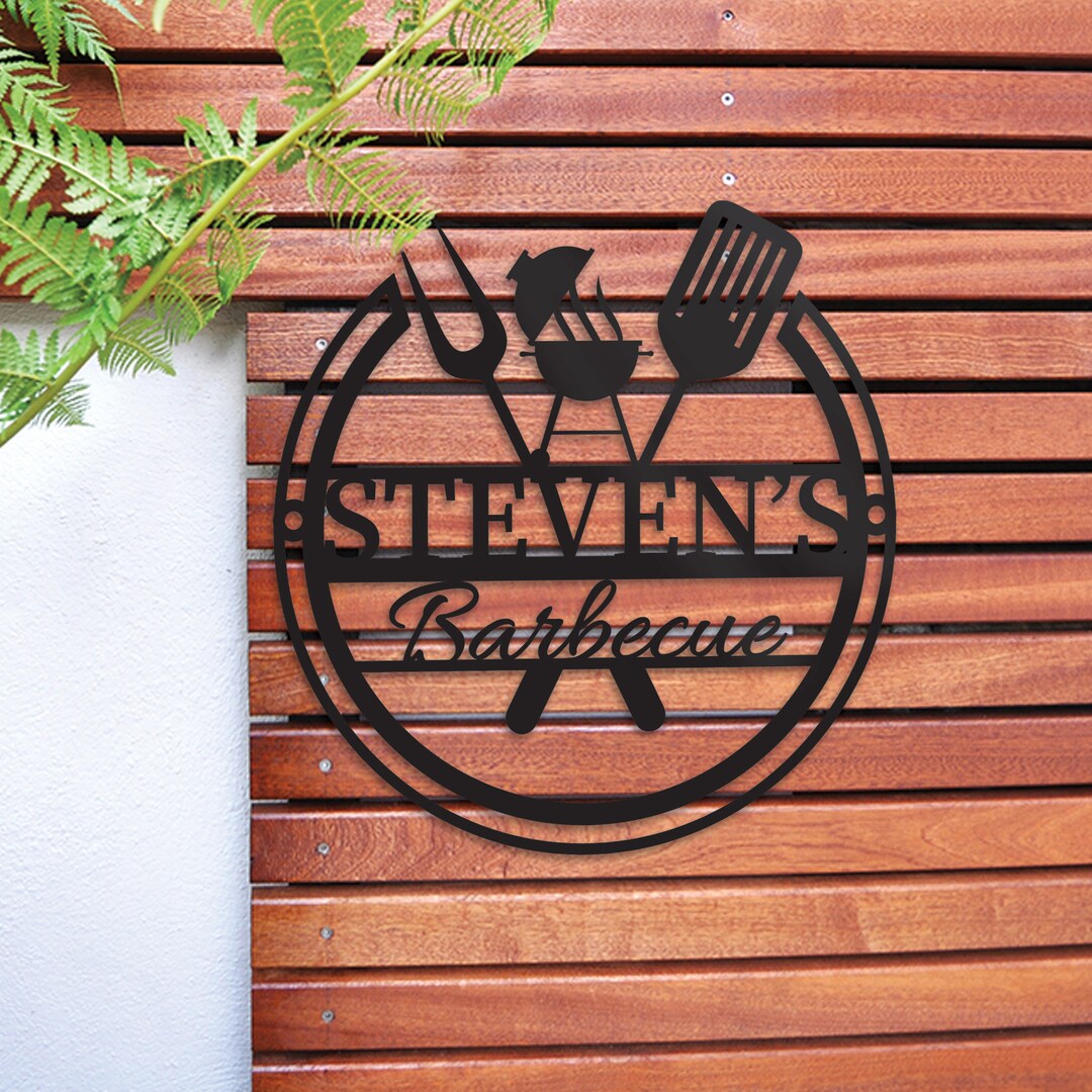 BBQ Metal Sign 2 Colour Options 2 Free Stainless Mounting - Etsy