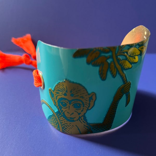 Stunning, Unique Cuff Bracelet, Handcrafted from a Used Fortnum and Mason Biscuit Tin