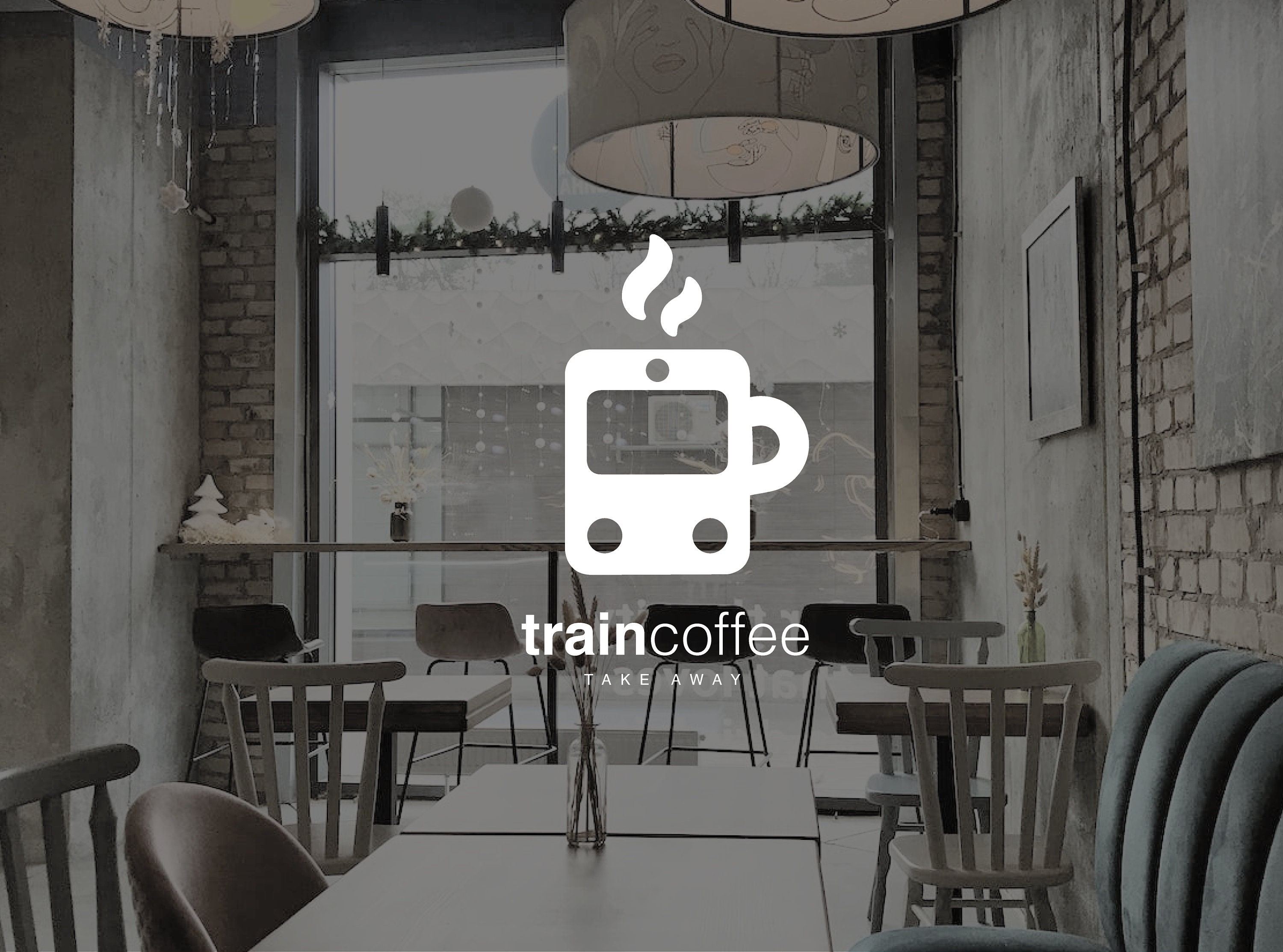 Train Coffee Logo Railway Coffee Shop Premade Logo Etsy