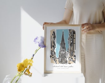 San Sebastian | Guipuzcoa | Basque Country | The Cathedral of the Good Shepherd | Cathedral of the Good Shepherd of San Sebastián | Spain | Poster