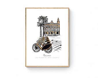 Triana | Triana Canary Islands | Canary Islands Spain | Spain | Canary Islands | Canary Island Poster | Spain Poster | Triana neighborhood