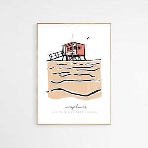 Maspalomas | Maspalomas Gran Canaria | Canary Islands Maspalomas | Beach Poster | Maspalomas Poster | Spain | Minimalist Art | Minimal Art