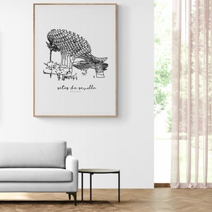 Seville Mushrooms | Metropol Parasol | Minimal Print Wall Art Seville City | Andalusia, Spain | Architecture |