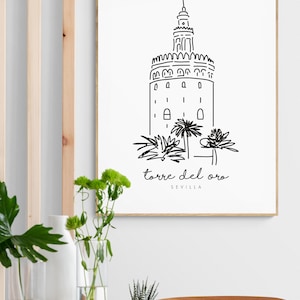Goldturm | Torre del Oro Wandkunstdruck | Sevilla, Spanien | Sevilla | einzigartige Architektur