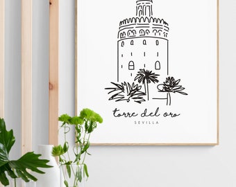 Gold Tower | Torre del Oro Wall Art Print | Seville, Spain | Seville | unique architecture