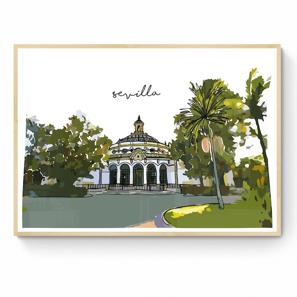 Theater Lope de Vega | Seville, Spain | Sevilla, España | Andalucia | Andalusia Poster | Digital Print | Art | Minimal | Colorful | Seville