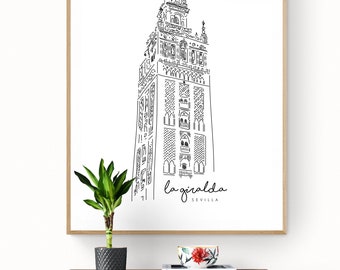 Giralda Wall Art Print | Bell tower of Seville Cathedral in Seville | Seville | Travel | Tourism | Andalusia