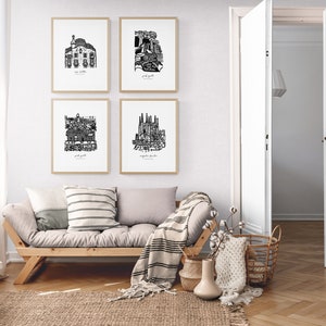 Barcelona Poster Collection | Spain | Art | Sagrada Familia, Park Guell, Casa Batlló | Architecture | City of Barcelona | Minimal Art