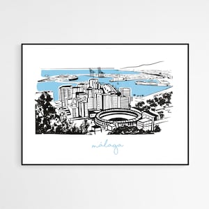Views Málaga | MÁLAGA Views | Spain, Andalusia | Bullring | Andalusian | Málaga | Spain, Art | Andalusia Poster | Málaga Poster