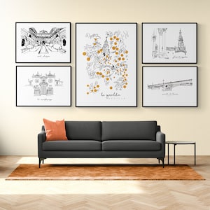 Sevilla Collection II | 5 posters of Seville, Spain | Real Alcazar, Giralda, Maestranza, Triana, and Plaza España