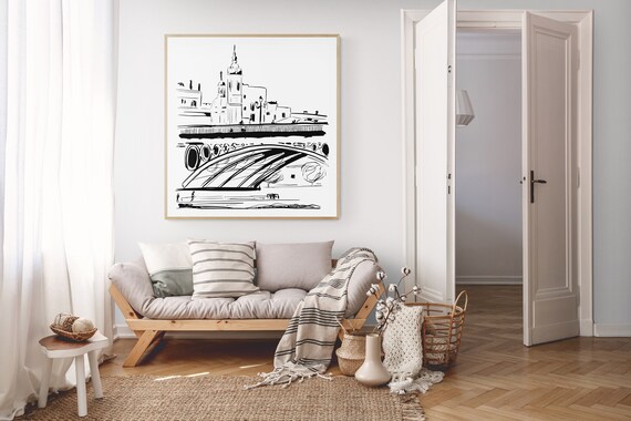 TRIANA | Triana Minimal Art | Digital Print Art Sevilla | Triana | Andalusia, Spain | Triana Bridge | Andalusia Printable | Drawing