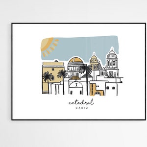 Cadiz Cathedral | Cathedral of Santa Cruz de Cadiz | Andalusian Art | Spain | Andalusia | Cadiz Poster | Cadiz Design
